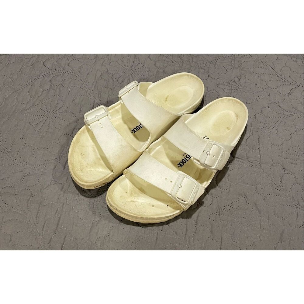 Birkenstock Women’s 41 White Arizona Essential Slide Sandals